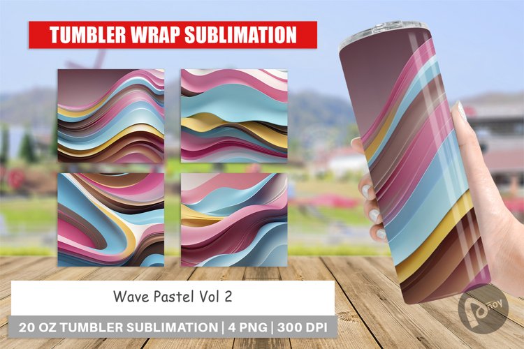Tumbler Wrap Wave Pastel