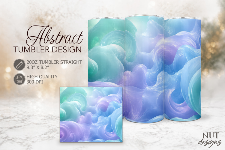 Abstract Ocean Swirl Tumbler Design