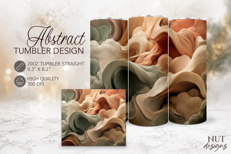 Neutral Abstract Tumbler Wrap