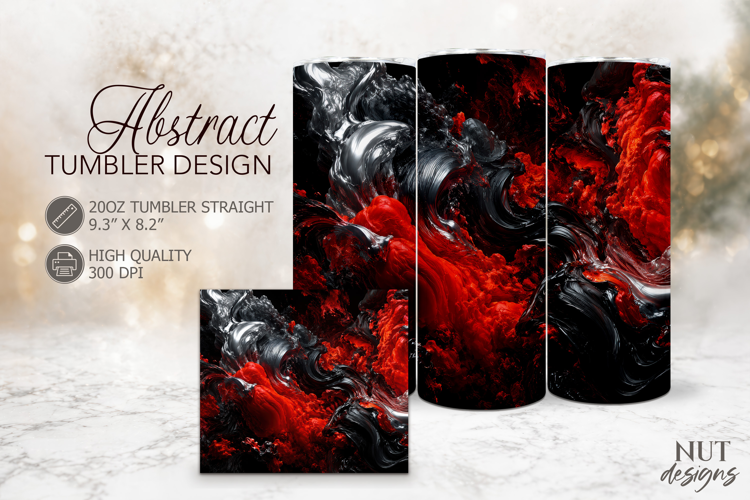 Red Black Abstract Tumbler Wrap