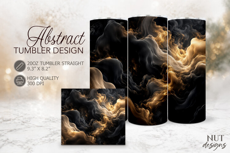 Black Gold Smoke Tumbler Wrap example image 1