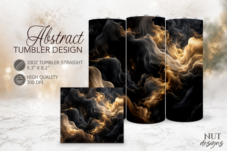 Black Gold Smoke Tumbler Wrap