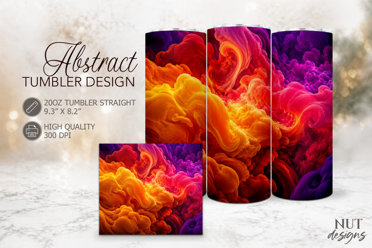 Vibrant Orange Purple Tumbler Wrap