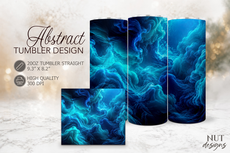 Blue Cyan Smoke Tumbler Wrap