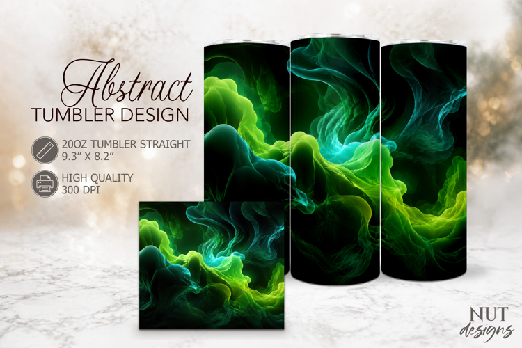 Emerald Teal Abstract Smoke Tumbler