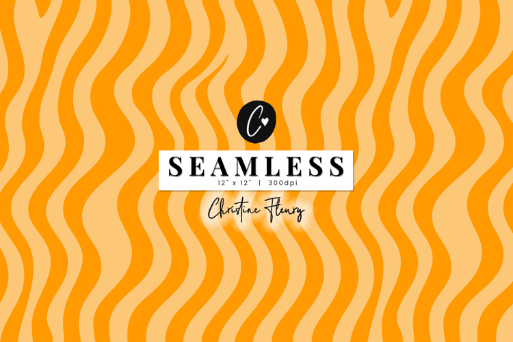 Orange Wavy Halloween Pattern | Cute Halloween Digital Paper