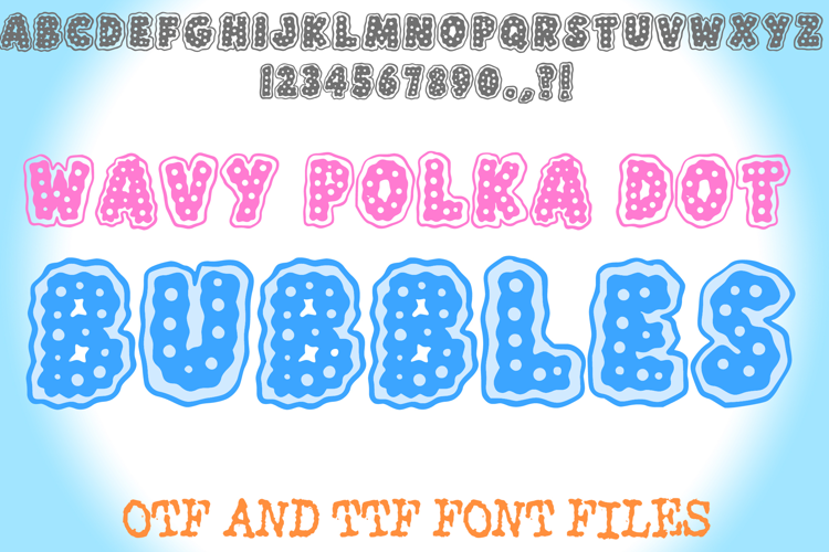 Wavy Polka Dot Bubble Font Fun Playful Spotted Typeface