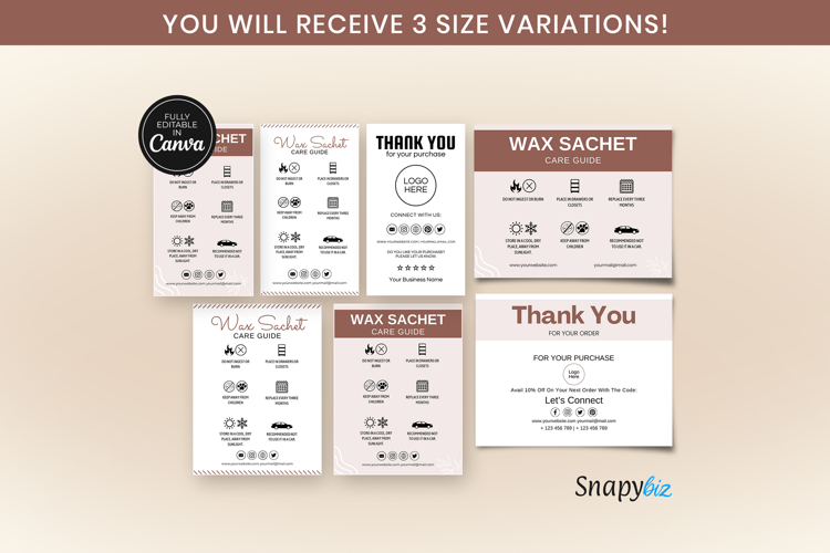 Wax Sachet Care Guide Instructions Template For Wax Business