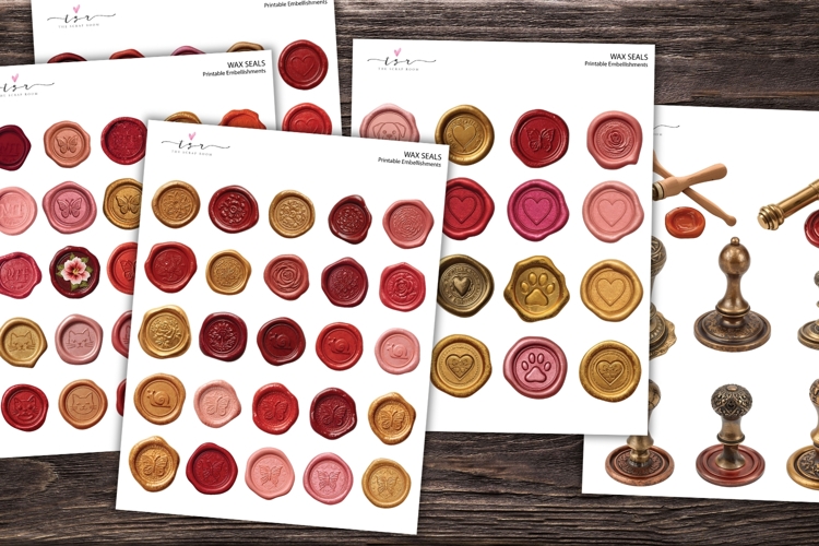 wax seal stickers printable fussy cut wax seal pngs