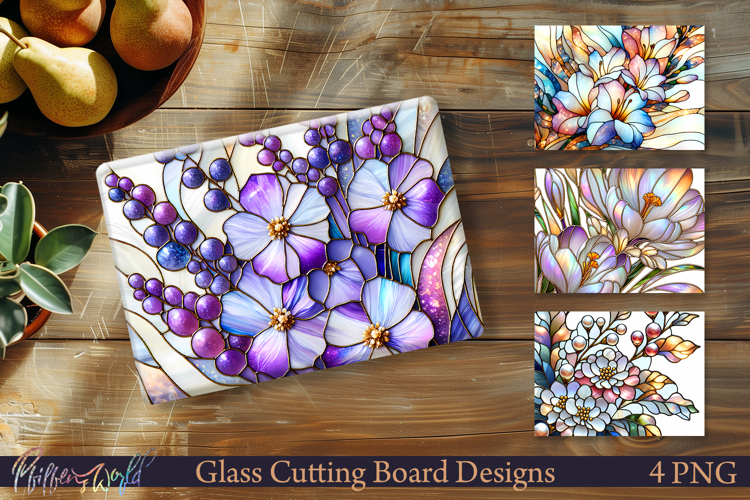 Floral Kitchen Glass Board Designs