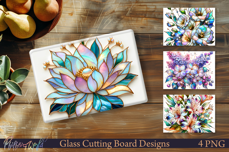 Luxury Stained Glass Flower Art | Lotus