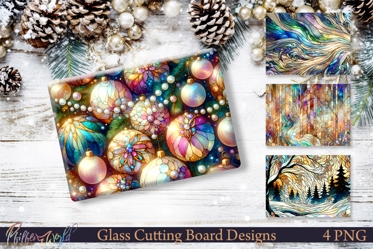 Festive Floral Cutting Board PNG