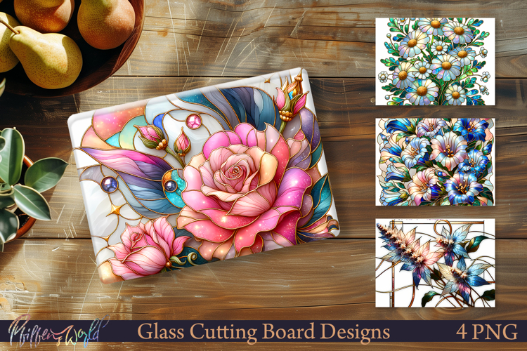 Elegant Flower Glass Cutting Boards