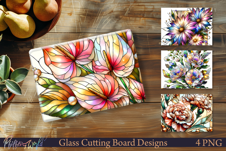 Floral Glass Board Kitchen Decor