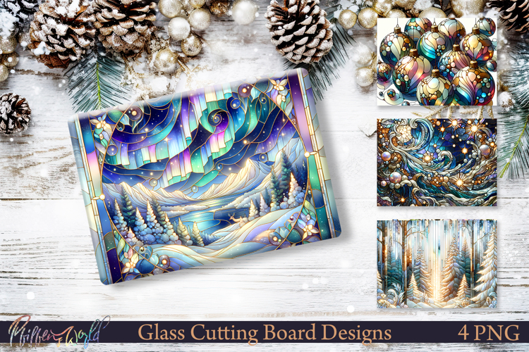 Christmas Ornament Glass Cutting Boards