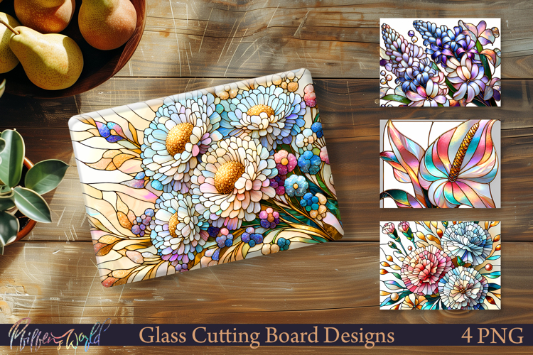 Elegant Flower Glass Cutting Boards
