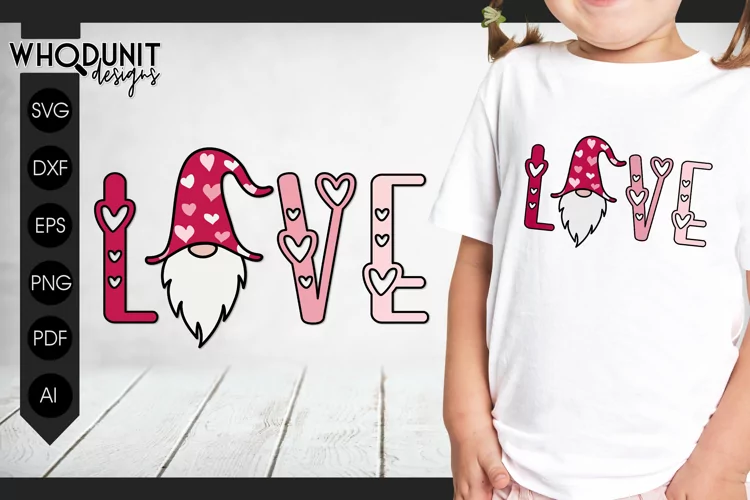 Valentine Gnome SVG | Gnome Love cut file