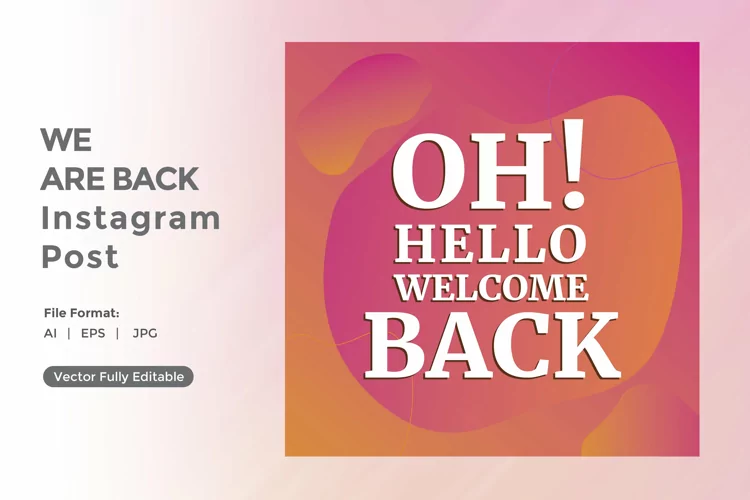 Oh hello welcome back instagram post