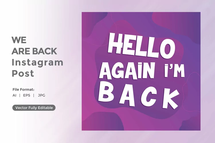 Hello again i am back instagram post