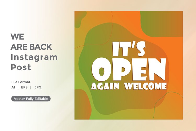 Its open again welcome instagram post example image 1