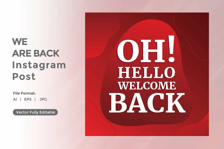 Oh hello welcome back instagram post