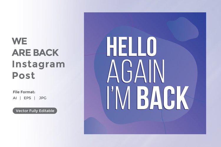 Hello again i am back instagram post