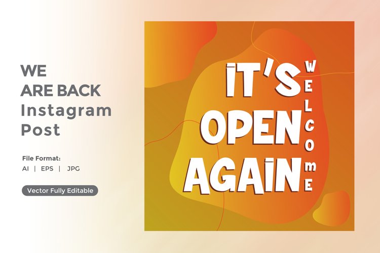 Its open again welcome instagram post example image 1