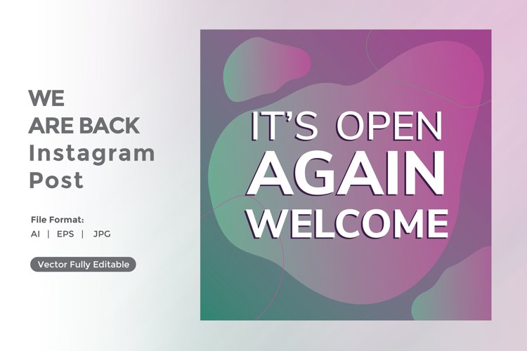 Its open again welcome instagram post example image 1