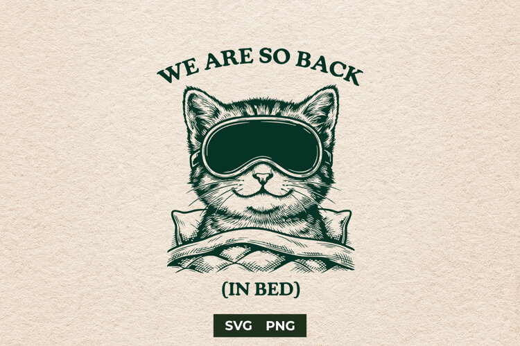 Funny Sarcastic Cat Sleeping Nap Meme SVG Cut File example image 1