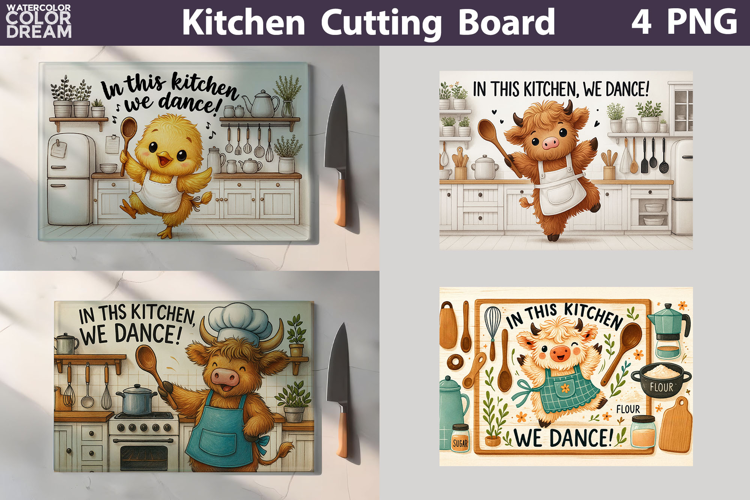 Funny Cow Cutting Board | In This Kitchen We Dance