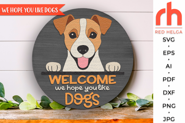 Terrier Door Sign SVG, Layered Dog Hanger Cut File