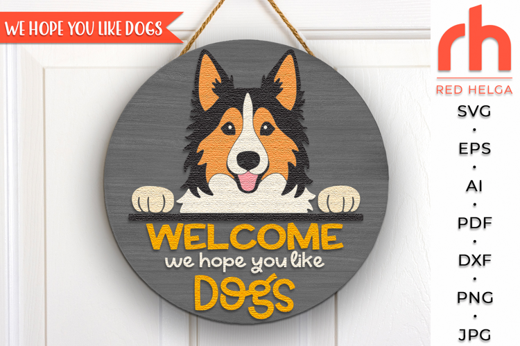 Sholly Door Sign SVG, Layered Dog Hanger Cut File