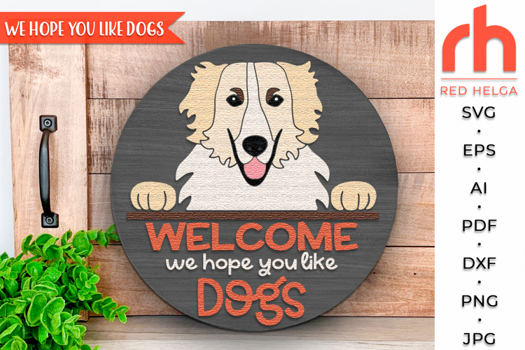 Hound Door Sign SVG, Layered Dog Hanger Cut File, Pet Lover