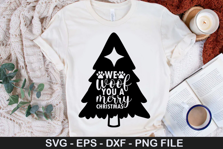 We woof you a merry christmas SVG - Christmas Dog Design