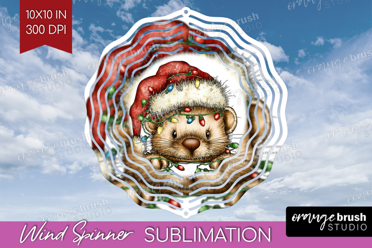 Weasel Tangled In Christmas Lights Wind Spinner Sublimation