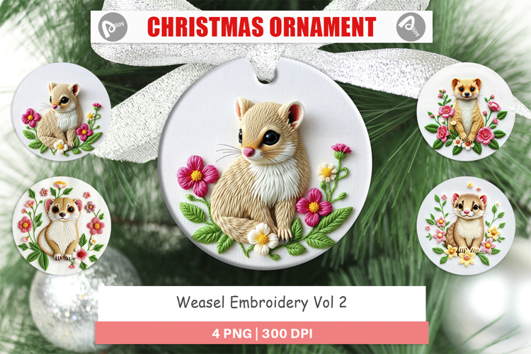 Ornament Weasel Embroidery