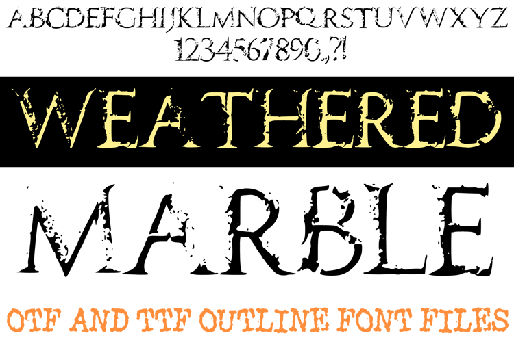 Weathered Marble Lettering Font Distressed Roman ABC OTF