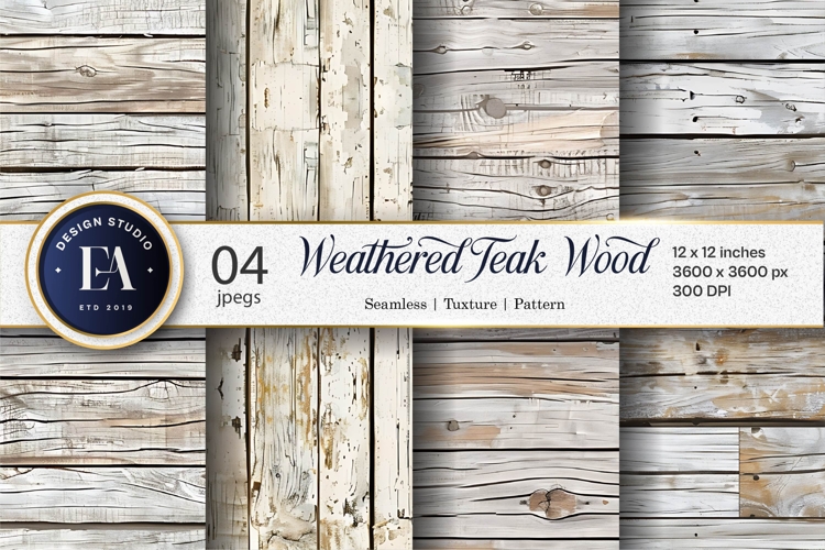 Weathered Teak Wood Digital Paper