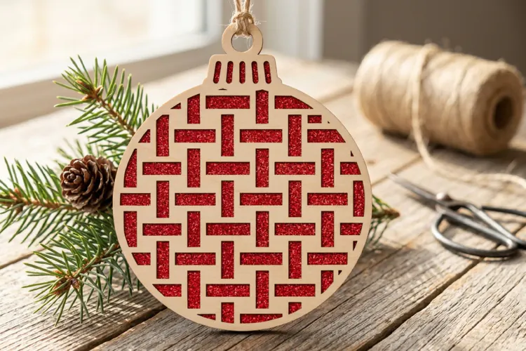Weave Christmas Bauble SVG Laser Cut Ornament Design File