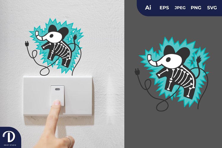 Elephant Electrocuted Sticker