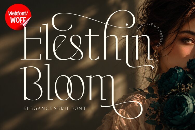 Elesthin Bloom - Elegant Display Serif Webfont example image 1