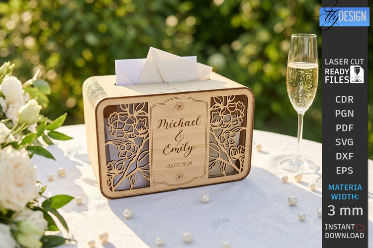 Wedding Card Box Laser Cut | Memory Box | Keepsake Box | CNC