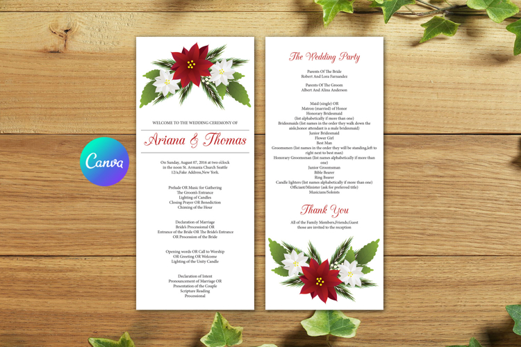 Wedding Ceremony Program Template