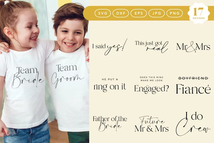 BEST SELLER Wedding and Engagement Shirt SVG Bundle