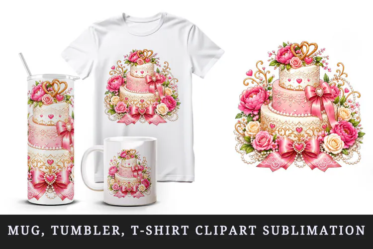 Wedding tumbler, mug wrap, clipart sublimation design