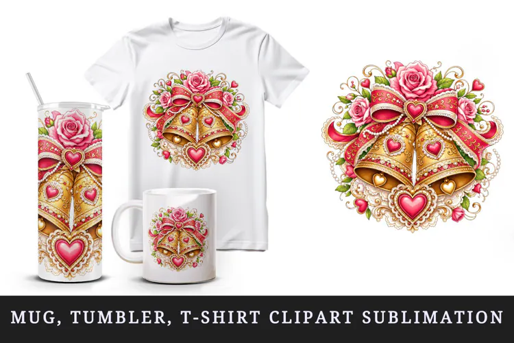 Wedding tumbler, mug wrap, clipart sublimation design