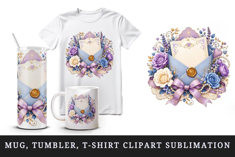 Wedding tumbler, mug wrap, clipart sublimation design