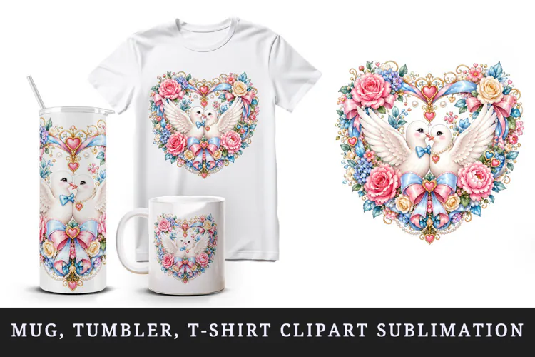 Wedding tumbler, mug wrap, clipart sublimation design