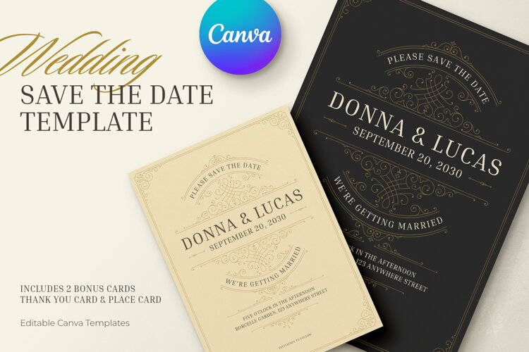 Save the Date Canva Template example image 1