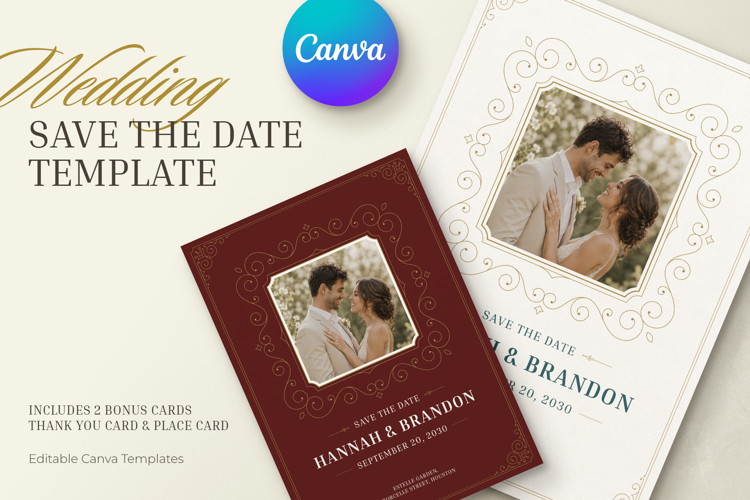 Elegant Wedding Save the Date Canva Template